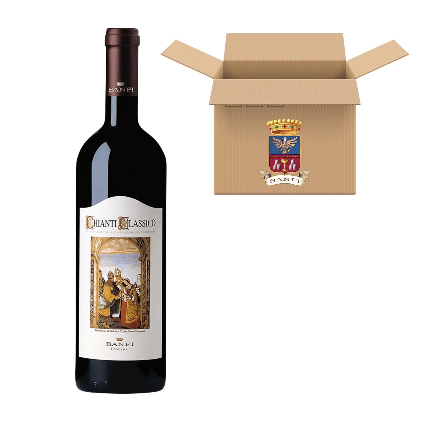 Banfi | Vino Rosso Chianti Classico DOCG | Annata 2024 | Confezione da 6 Bottiglie da 750ml