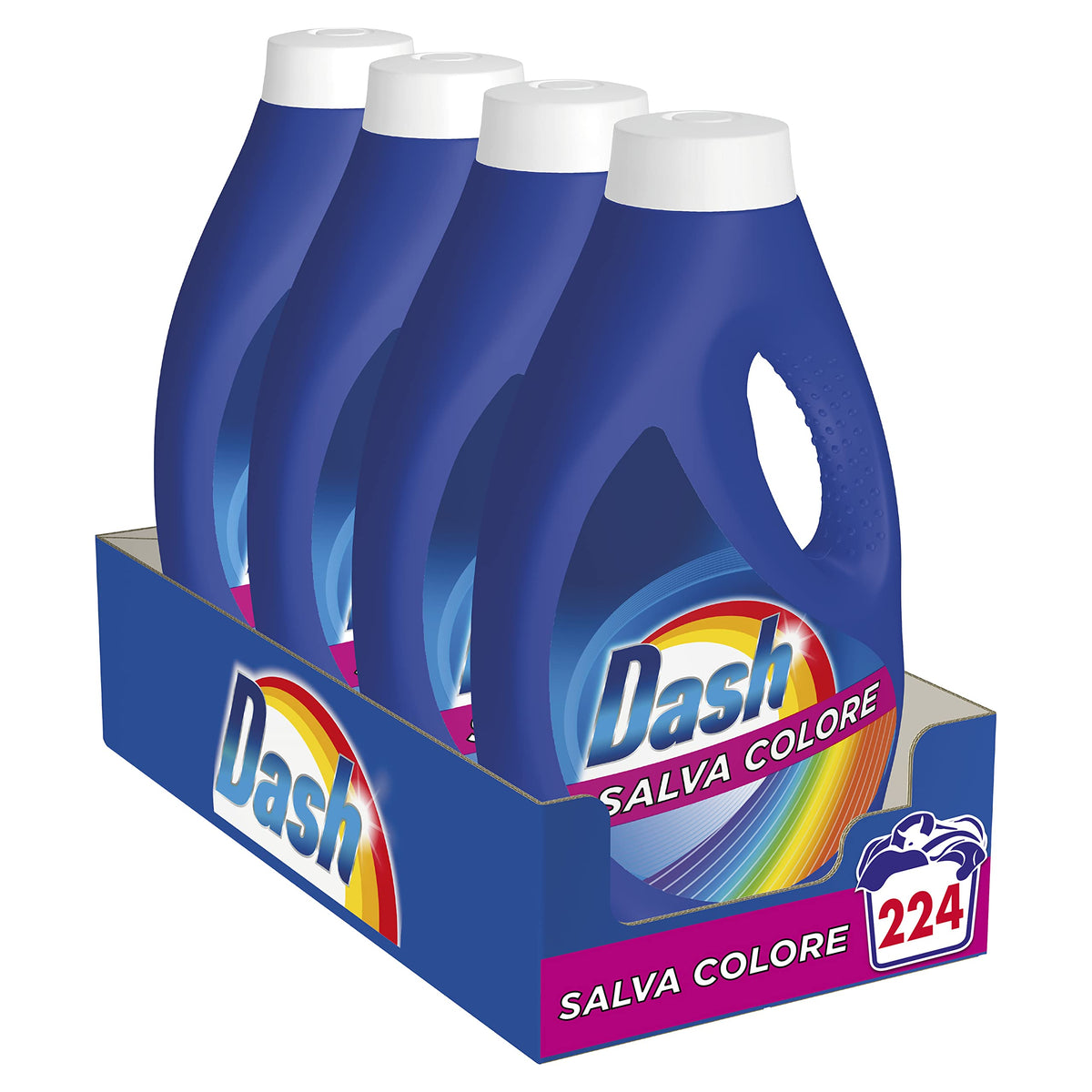 Dash Detersivo Lavatrice Liquido, 224 Lavaggi (4 x 56), Salva Colore, Colori Brillanti e Pulizia Profonda