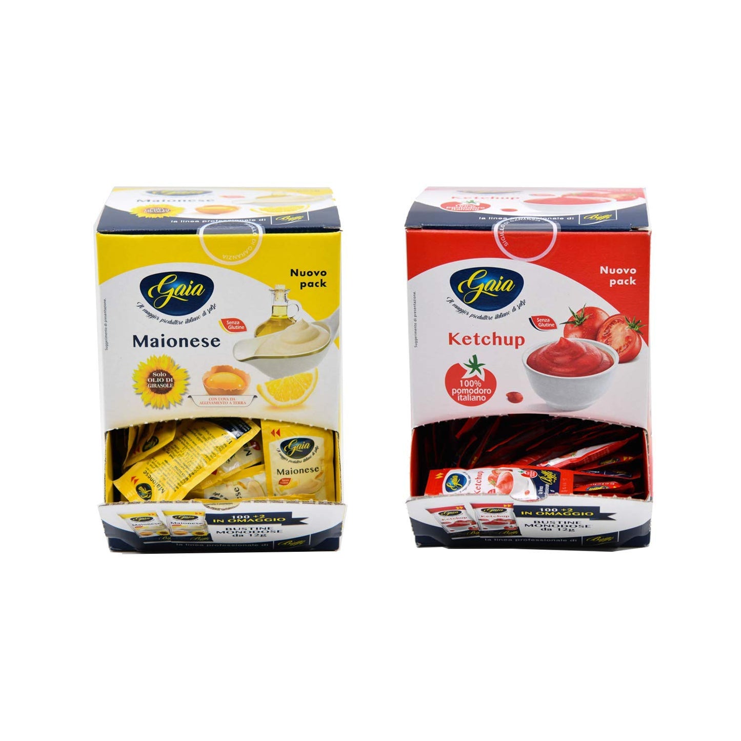 Gaia - Mix Di Salse Monodose: 102 Bustine Di Maionese + 102 Bustine Di Ketchup