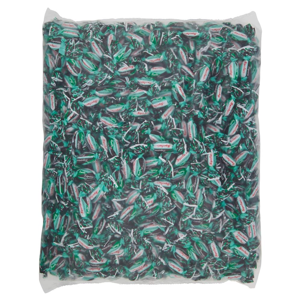 Sperlari - Caramelle Dure Menta e Liquirizia, Incartate Singolarmente - Sacchetto da 3 kg