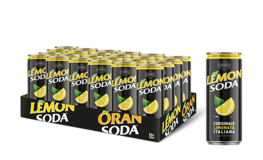 Lemonsoda | Bevanda Gassata al Limone, L'originale Limonata Italiana  33 cl (Confezione da 24)