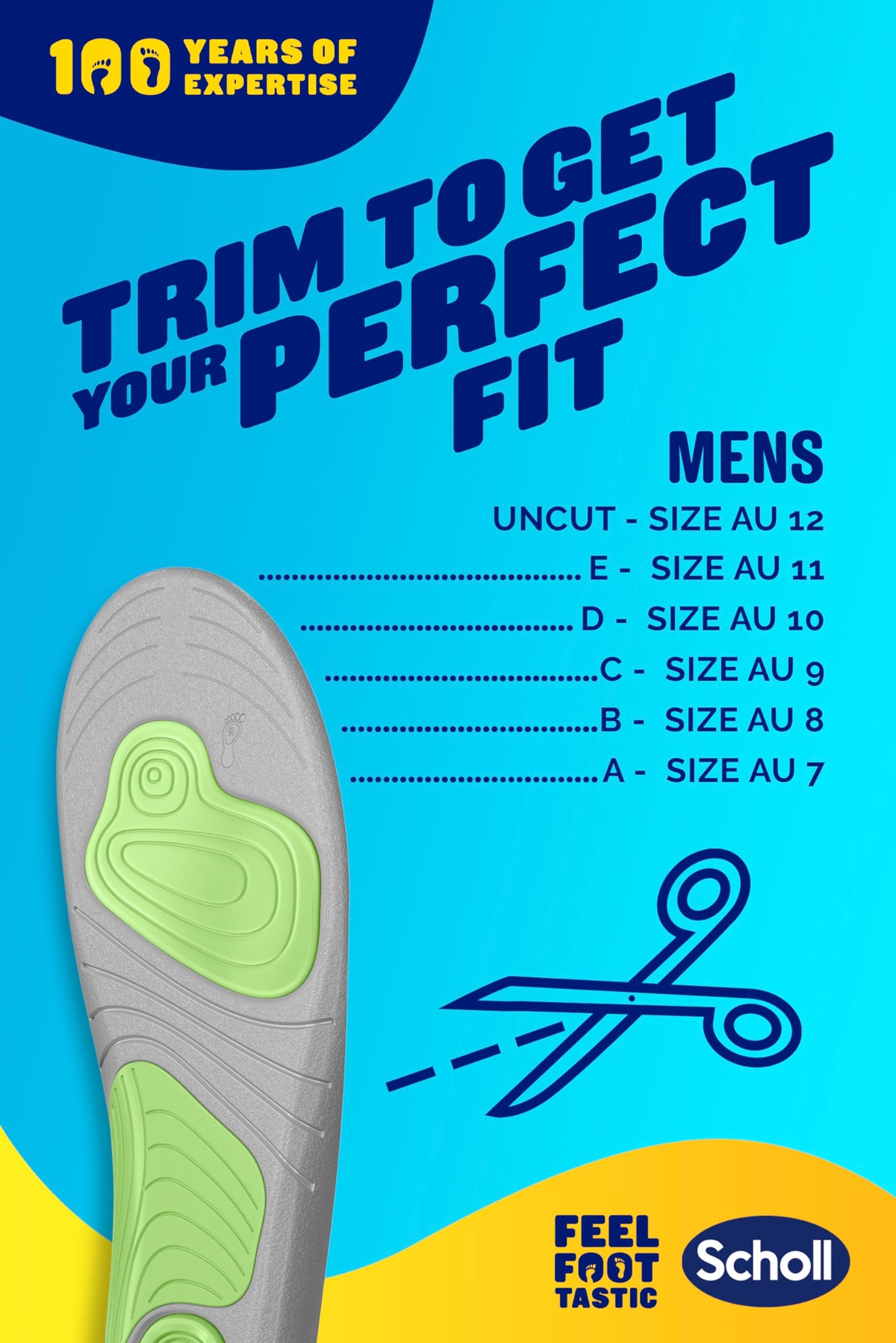 Scholl Active - Soletta in gel, da uomo