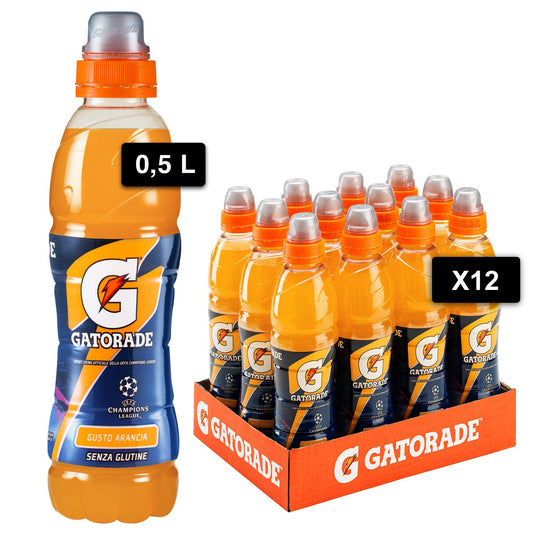 Gatorade, Sport Drink, Bevanda sportiva non Gassata Gusto Arancia, Aiuta il Reintegro dei Sali Minerali Persi, Formato da 12x500 ml