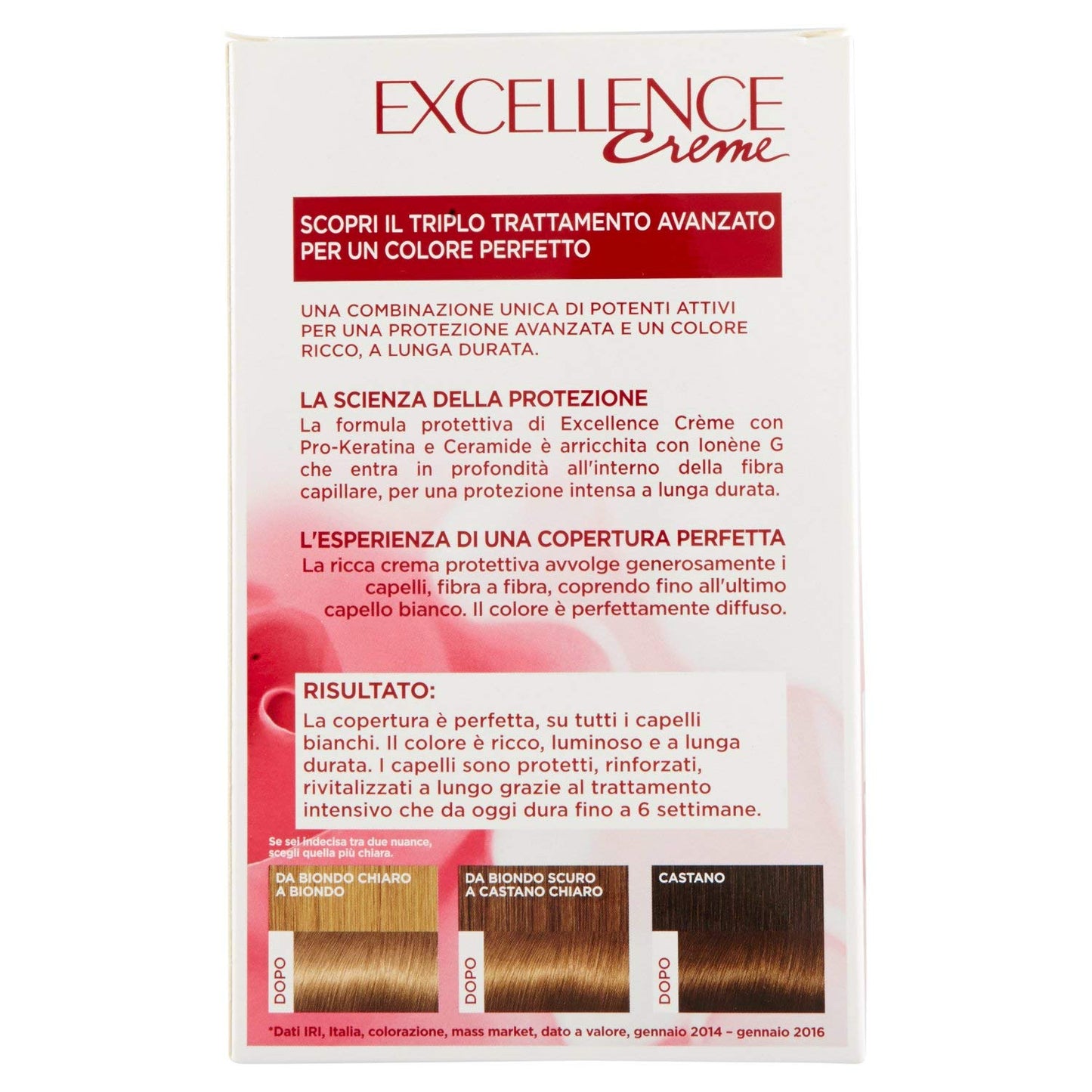 l'Oréal Paris Excellence Crema Colorante Triplo Trattamento Avanzato, 7 Biondo - 1 Pacco