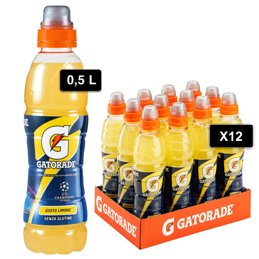Gatorade, Sport Drink, Bevanda sportiva non Gassata Gusto Limone, Aiuta il Reintegro dei Sali Minerali Persi, Formato da 12x500 ml