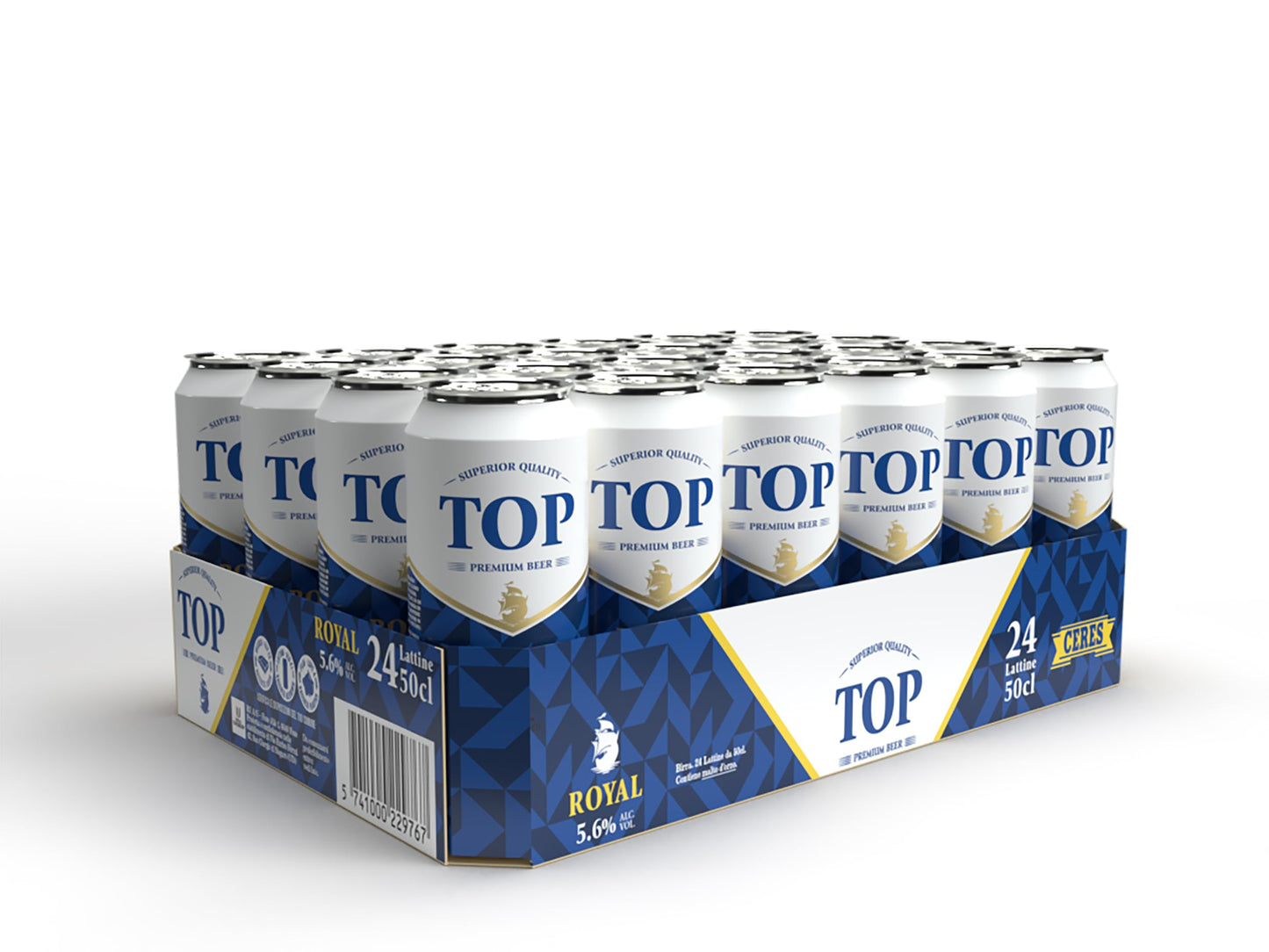 Ceres Top Royal - 24 Lattine 50 cl, Birra Lager Carattere deciso, Gusto Intenso, Premium Beer, Gradazione Alcolica 5,6°C