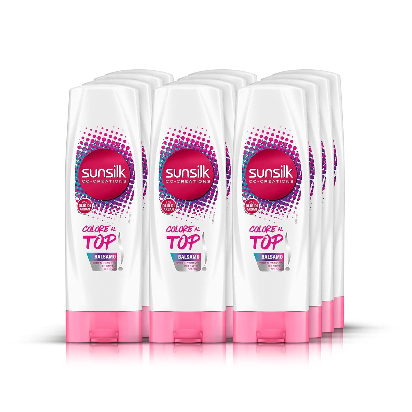 Sunsilk Balsamo Colore al Top, Extra Nutrimento Per Capelli Colorati Megapack da 12x 185ml