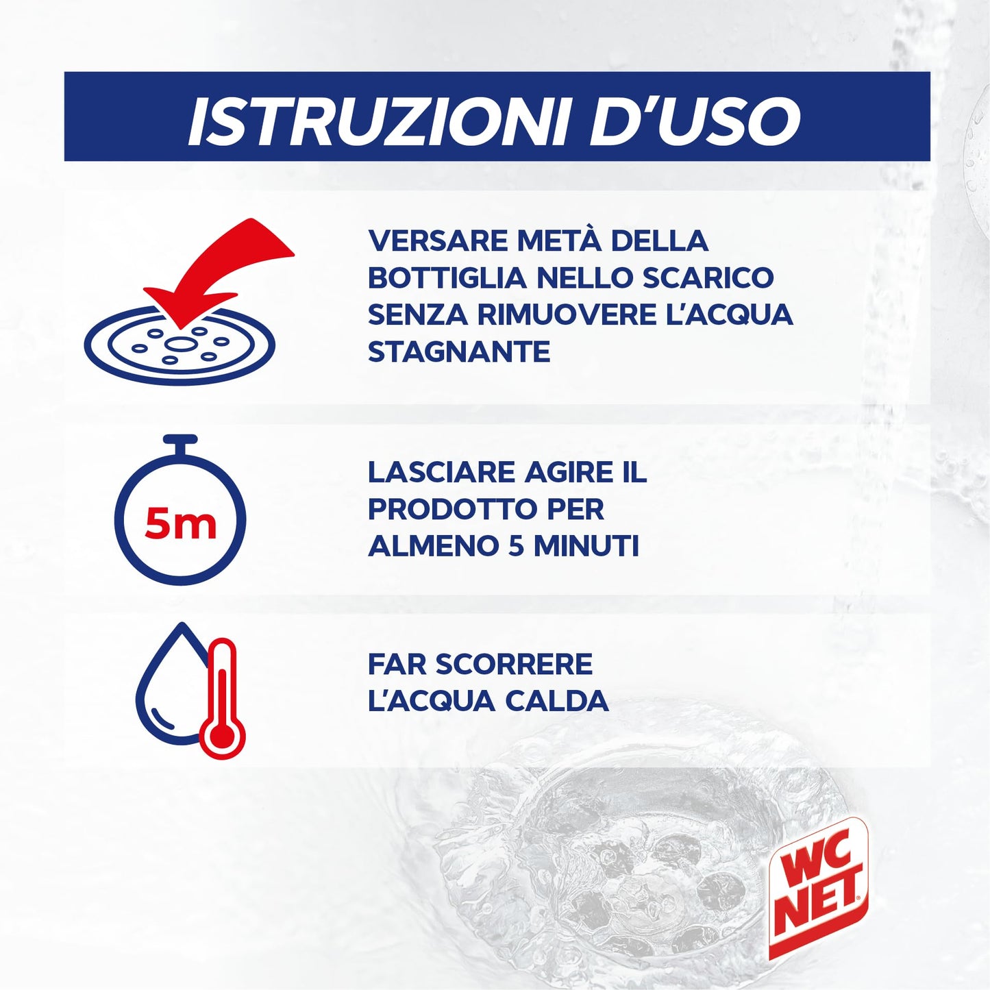 Wc Net - Professional Turbo, Disgorgante Gel per Scarichi Professionale, Agisce in 5 minuti, con Agenti Salvatubi, 500 ml