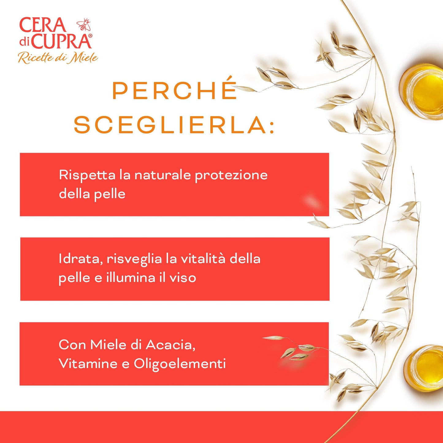 Cera di Cupra, Acqua di Miele Micellare, Deterge ed Elimina il Trucco e le Impurità con Massima Delicatezza, Deterge Viso, Occhi e Labbra, Made in Italy, Dermatologicamente Testata, 200 ml