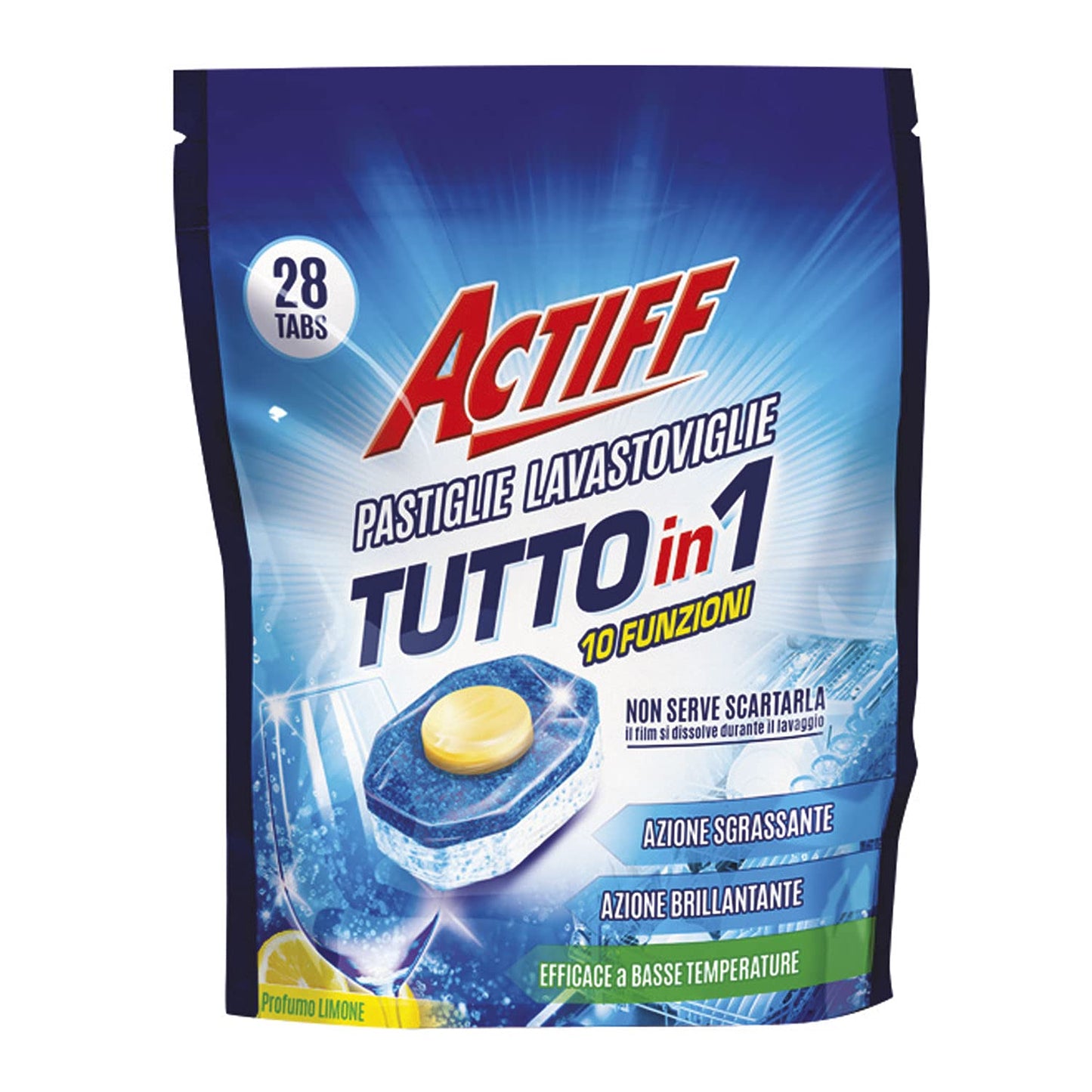 Actiff Tabs Lavastoviglie Tutto In 1 Limone 28 Lavaggi, 28pz