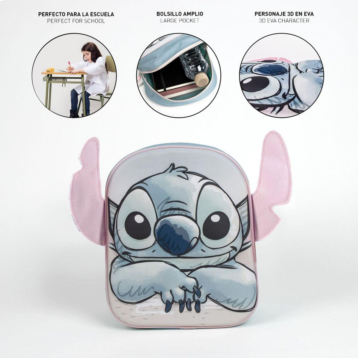 CERDÁ LIFE'S LITTLE MOMENTS Zaino 3D per Bambini Applicazioni Punto, Unisex Kids, Blu Chiaro, Regular