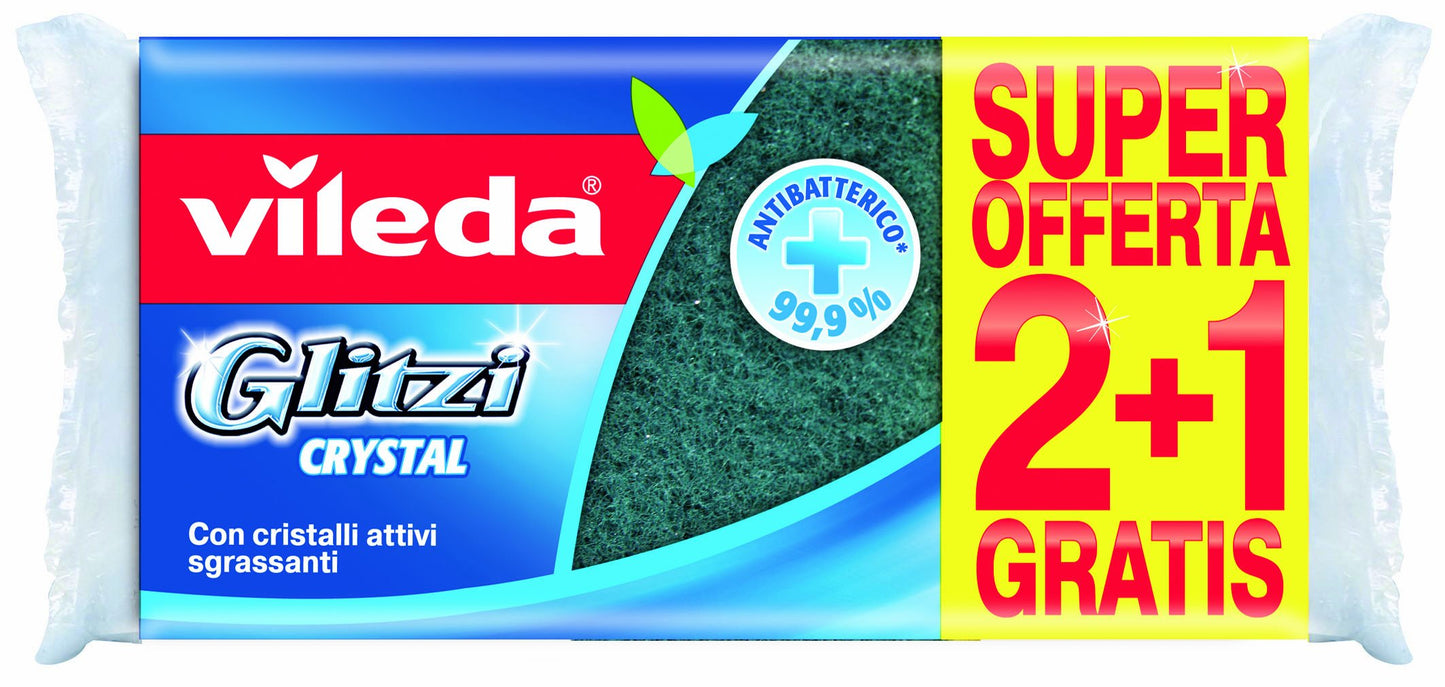 Vileda Glitzi Crystal Spugna da Cucina - 10 confezioni da 3 pezzi [30 pezzi]