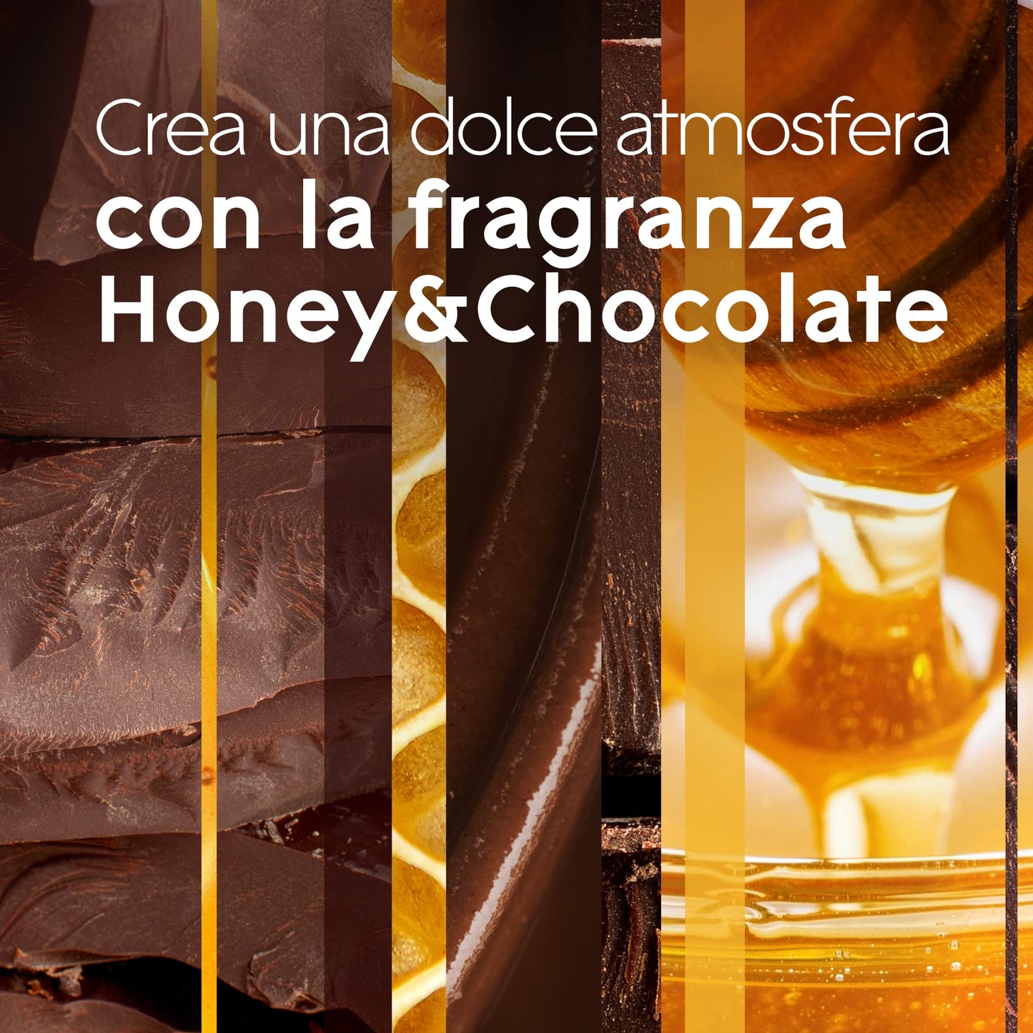 Glade Candela Profumata, Set da 4, con Oli Essenziali, Fragranze Honey & Chocolate, 4x129gr