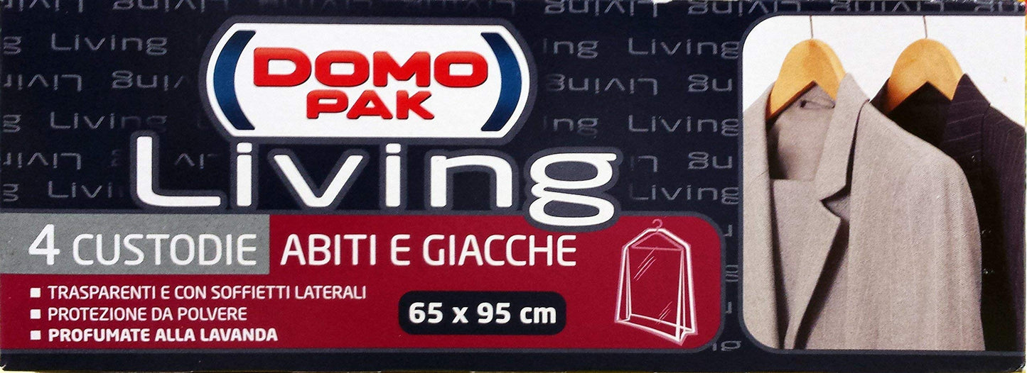 24 x DOMOPAK Custodie Antipolvere Abiti&Giacche 65X95 Cm. 4 Pezzi