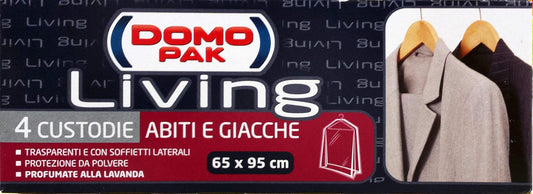 24 x DOMOPAK Custodie Antipolvere Abiti&Giacche 65X95 Cm. 4 Pezzi