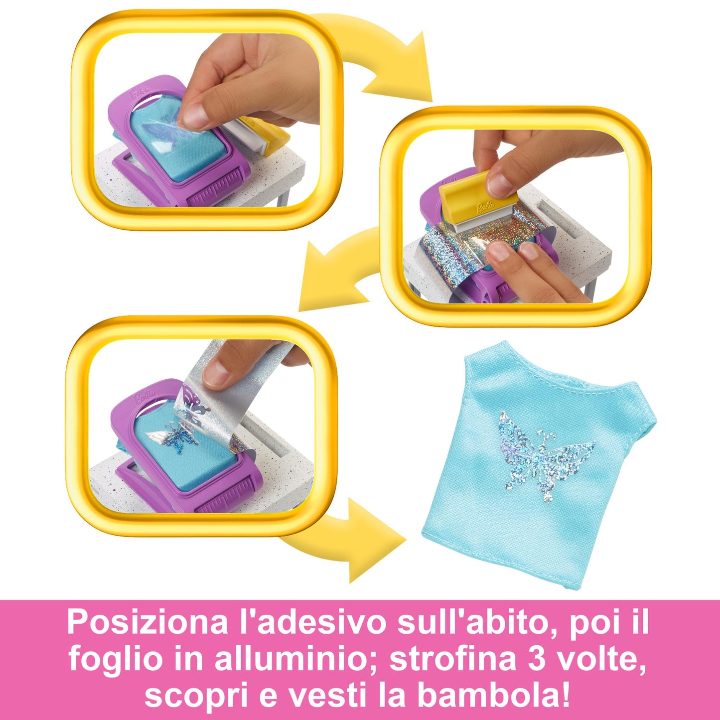 Barbie - Make & Sell Boutique, playset con Bambola e Accessori alla Moda Inclusi, espositore, Stampante e Adesivi per Creare 150+ Look Personalizzati, Giocattolo per Bambini, 5+ Anni, HKT78