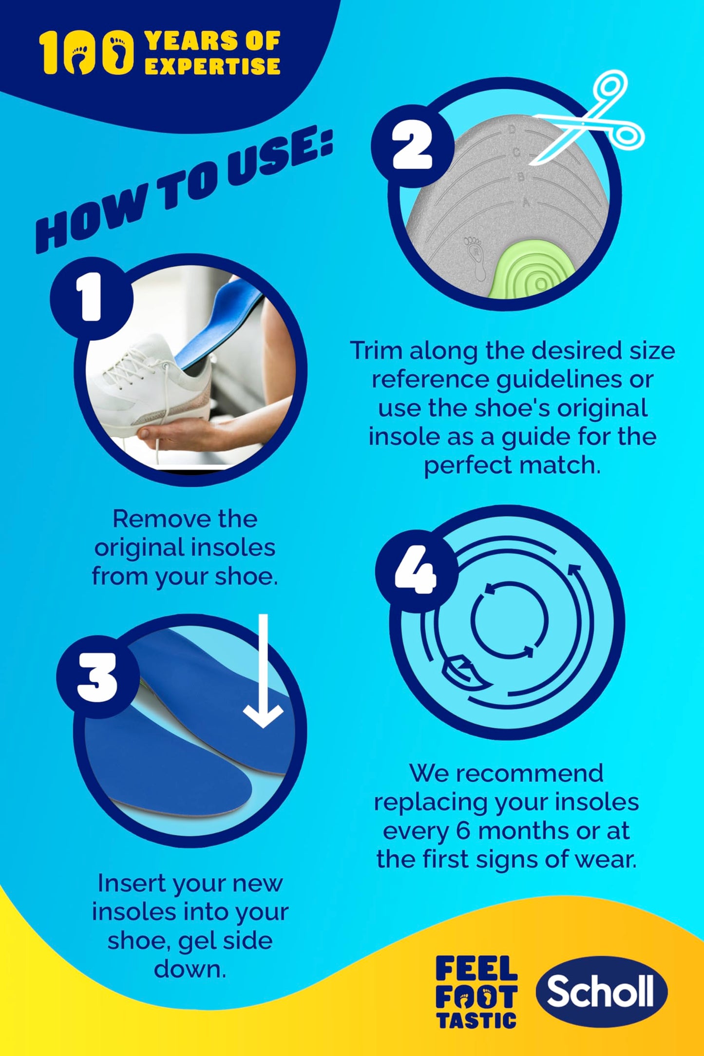 Scholl Active - Soletta in gel, da uomo