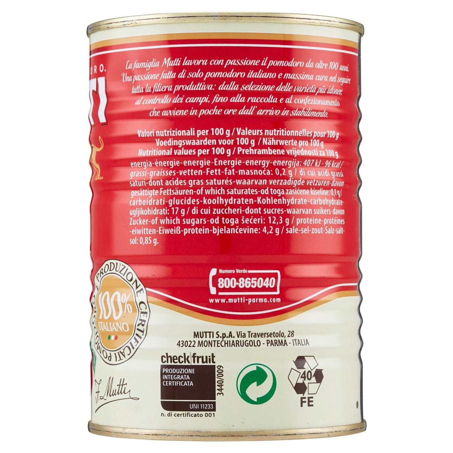 CONSERVA MUTTI SCATOLA GR.440