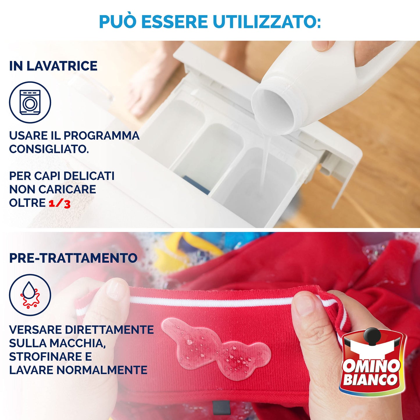 Omino Bianco - Detersivo Lavatrice Igienizzante Liquido, 312 Lavaggi, Igienizza i Capi e Rimuove Germi e Batteri, Formato Convenienza, 2600 ml x 6 Confezioni