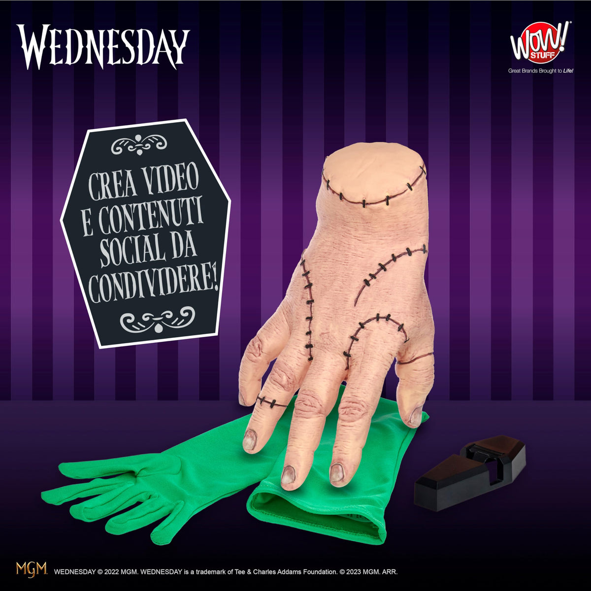 Giochi Preziosi Mano Real FX Mercoledì, Kit Effetti Speciali con Guanto Green Screen e App per Giochi Bambina, Ideale per Halloween, con Supporto per Telefono Incluso