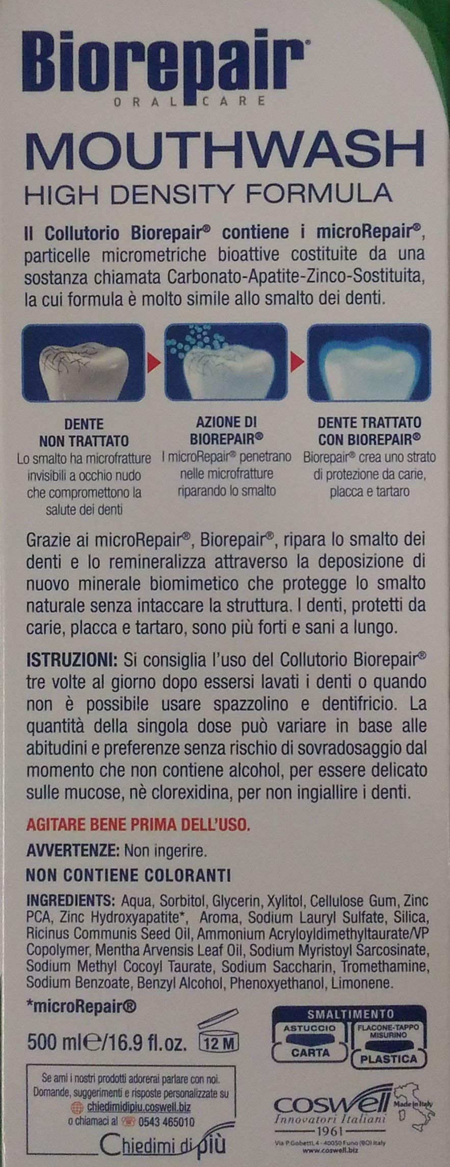 Biorepair: "collutorio collutorio con Antibacterical – 500 ml/16.9 fl. oz - Confezione da 2