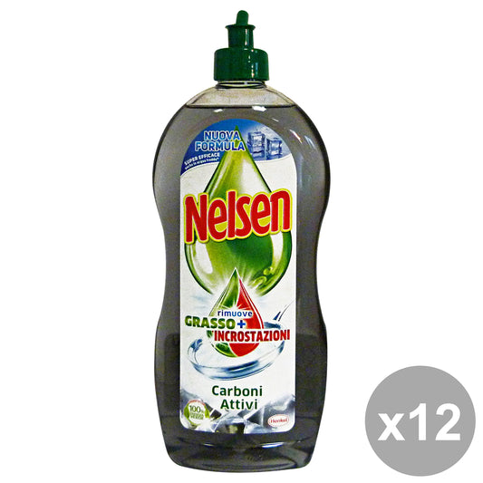 Set 12 NELSEN Piatti 900 Ml. CARBONI ATTIVI Detergenti casa