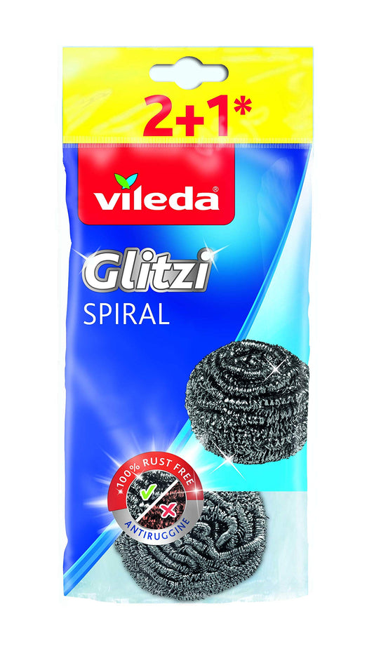 Vileda Glitzi Paglietta in acciaio inox (confezione da 3)