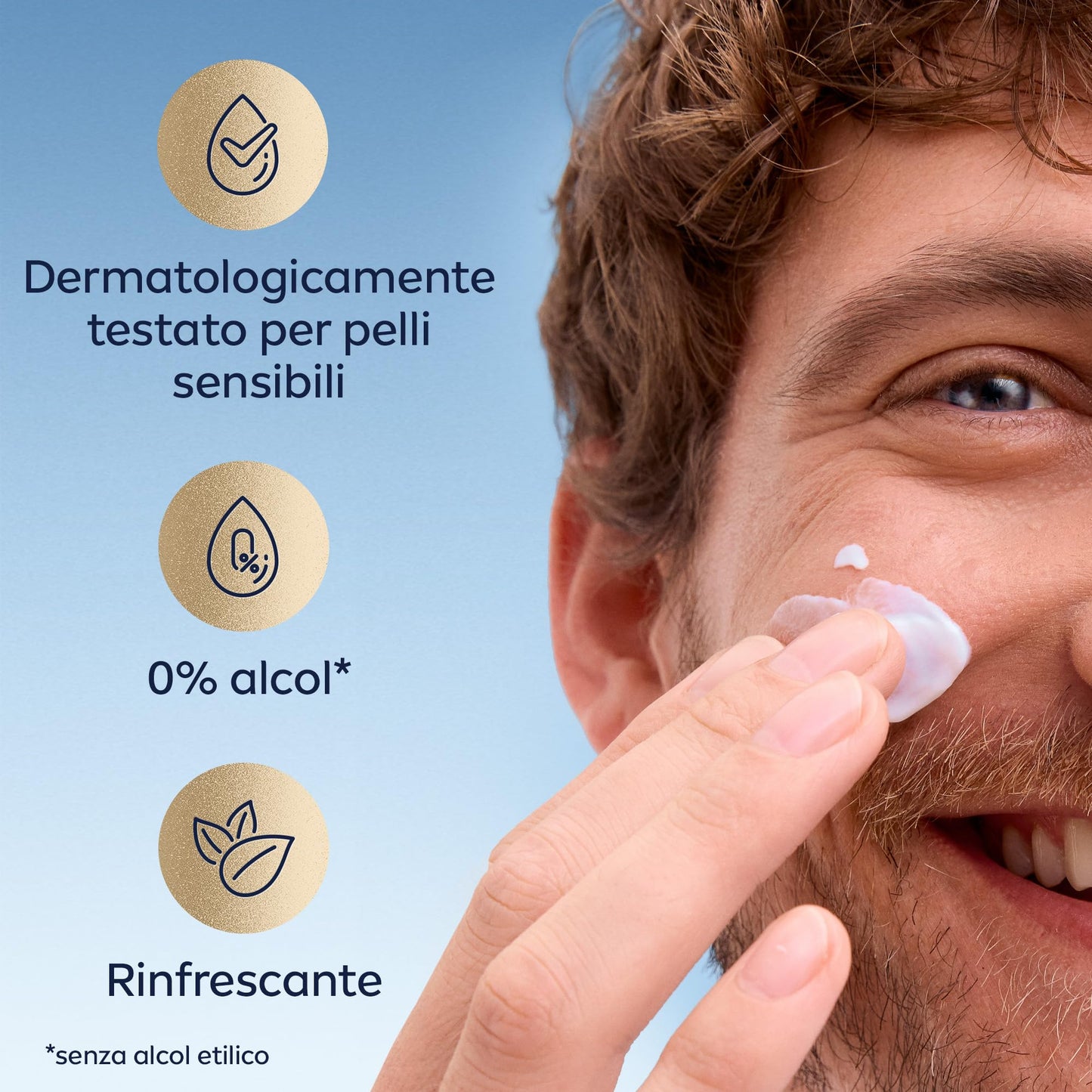 NIVEA MEN Sensitive Viso e Barba Cream Gel 50 ml, Crema viso uomo per un sollievo immediato dalle irritazioni e 24h d'idratazione, Crema viso idratante e crema da barba 2 in 1 per pelli sensibili