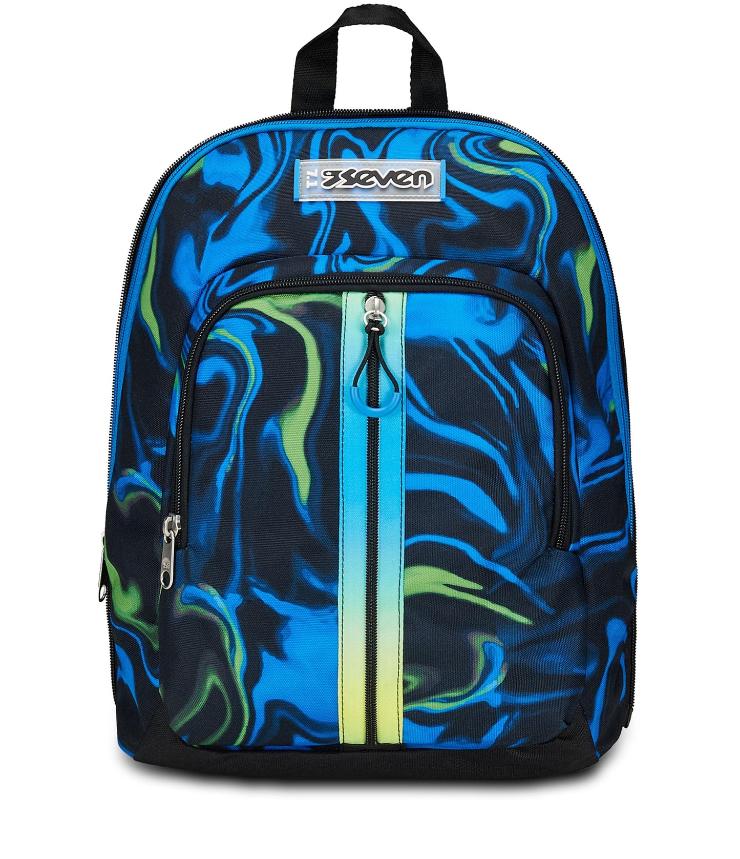 Seven Zaino Scuola Adavanced Detach, Nero Blu, Multi-Shade Boy, Doppio Scomparto Con Tasca Staccabile Uso Zainetto, Tasca Porta PC, Tasca Porta Borraccia, Zaino Medie e Superiori, Bambino Ragazzo