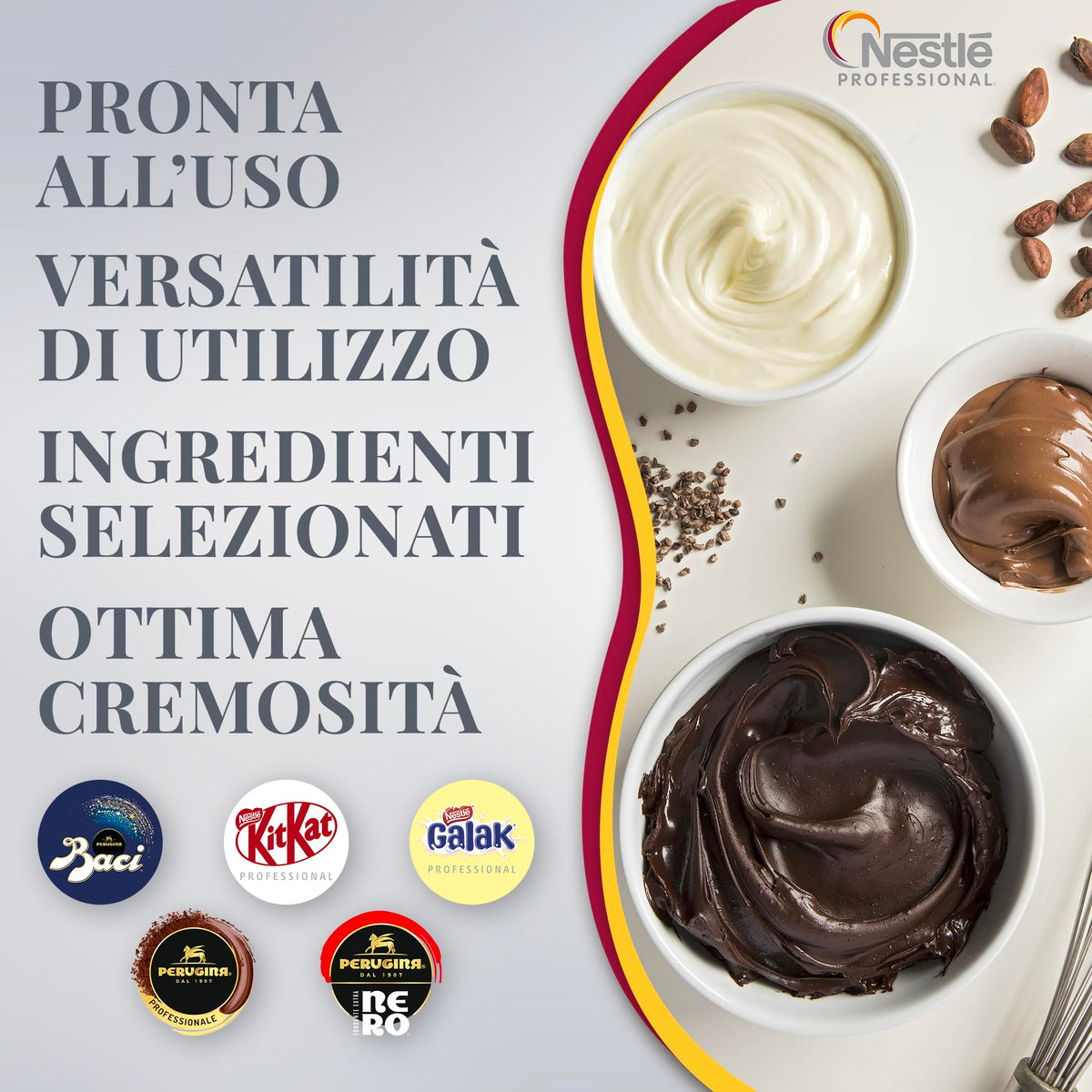 GALAK PROFESSIONALE Crema Spalmabile al Cioccolato Bianco, Secchiello 3kg