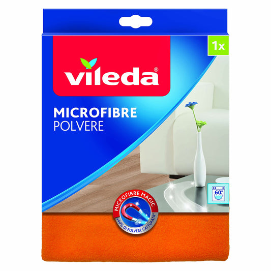 Vileda Panno Polvere, Panno in Microfibra, Azione Elettrostatica, Lavabile in Lavatrice, Mobido, Delicato, 40 X 30 X 0.4 Cm, Multicolore