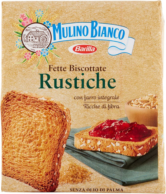 6 x Mulino Bianco Fette biscottate Le rustiche 315g con farro cipolla rosso