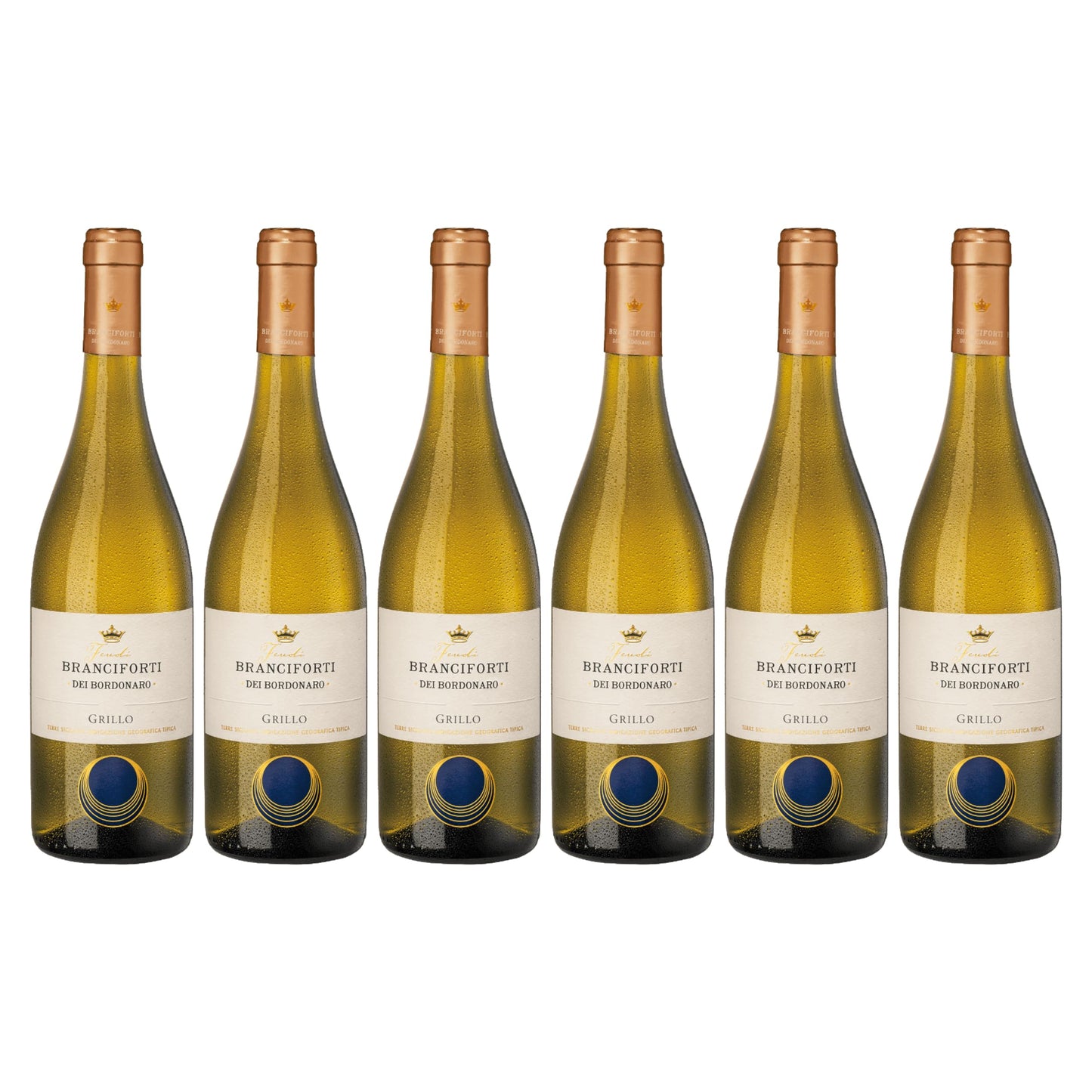 Branciforti | Vino Bianco Grillo Branciforti dei Bardonaro | Sicilia DOC Annata 2023 | Confezione da 6 Bottiglie da 750ml