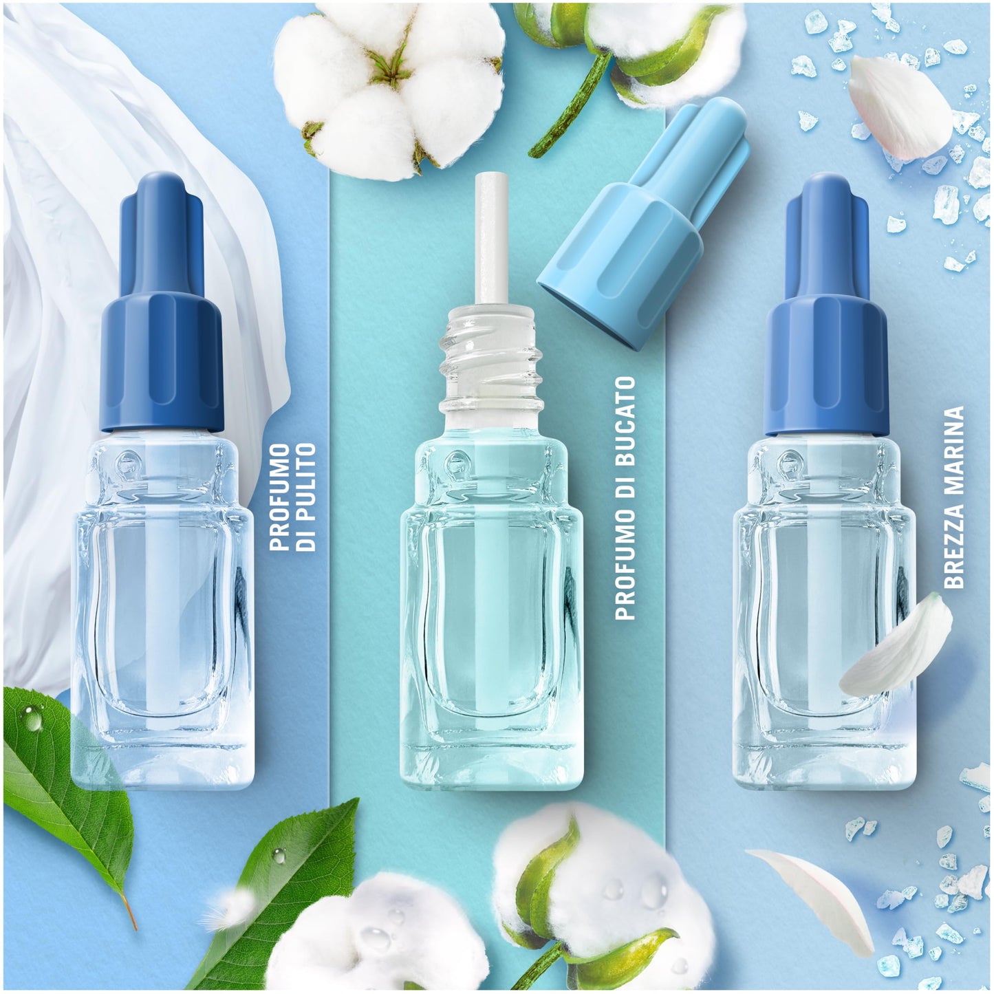 Ambi Pur 3Volution Profumatore per Ambienti, 4 Ricariche per Diffurore Elettrico, Fragranza Nuvole Cotone, tecnologia Elimina Odori, Fino a 90 Giorni di Profumo per Ricarica