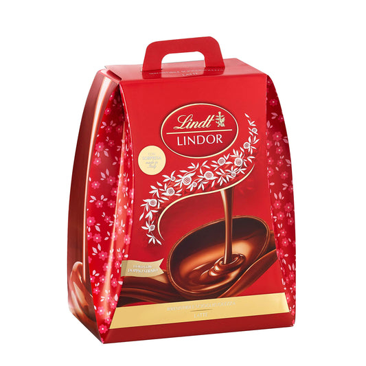 Lindt LINDOR Uova di Pasqua Cioccolato al Latte, Uovo al Cioccolato al Latte Doppio Strato con Sorpresa, 360g