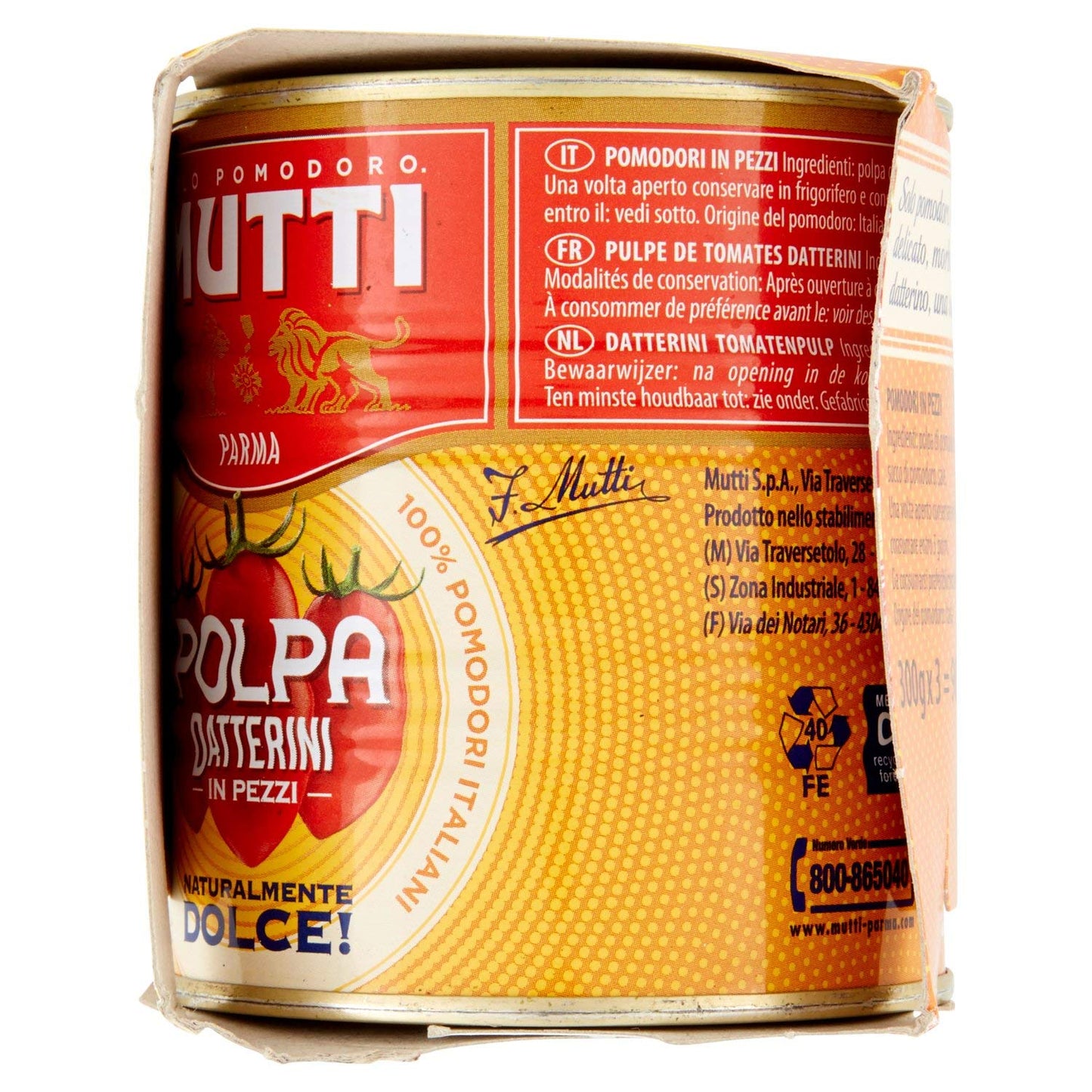 Mutti Polpa di Datterini, 3 x 300g