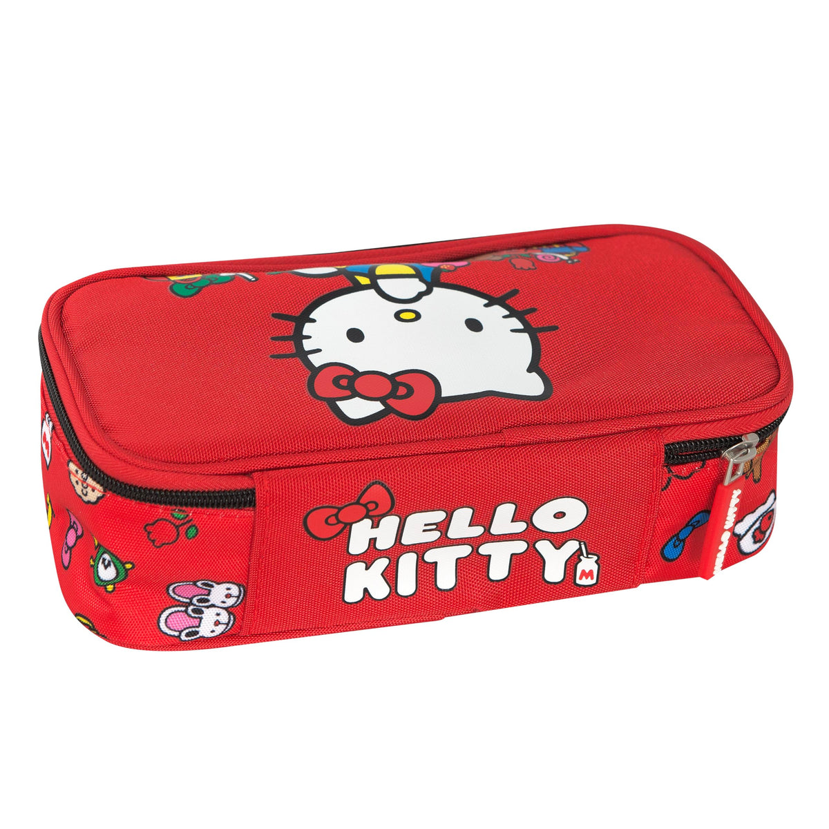 HELLO KITTY- Astuccio Scuola Ufficiale Hello Kitty, Astuccio Ovale Organizzato per Bambini, Ideale per Riporre la Cancelleria, con Divisorio Interno e Passanti Elastici, Pratica Chiusura a Zip