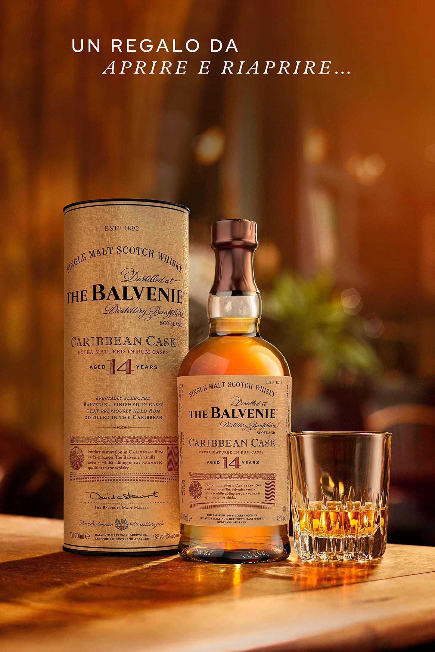 The Balvenie Caribbean Cask Single Malt Scotch Whisky 14 Anni, 70cl