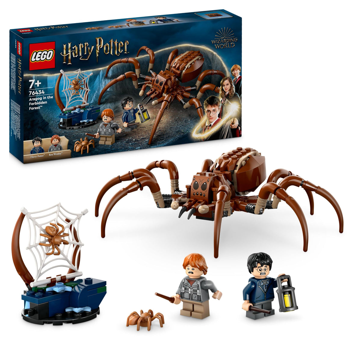 LEGO Harry Potter Aragog nella Foresta Proibita, Grande Ragno Giocattolo da Costruire con Parti Snodabili, Giochi di Magia per Bambini e Bambine da 7 Anni in su con 2 Minifigure e Accessori 76434