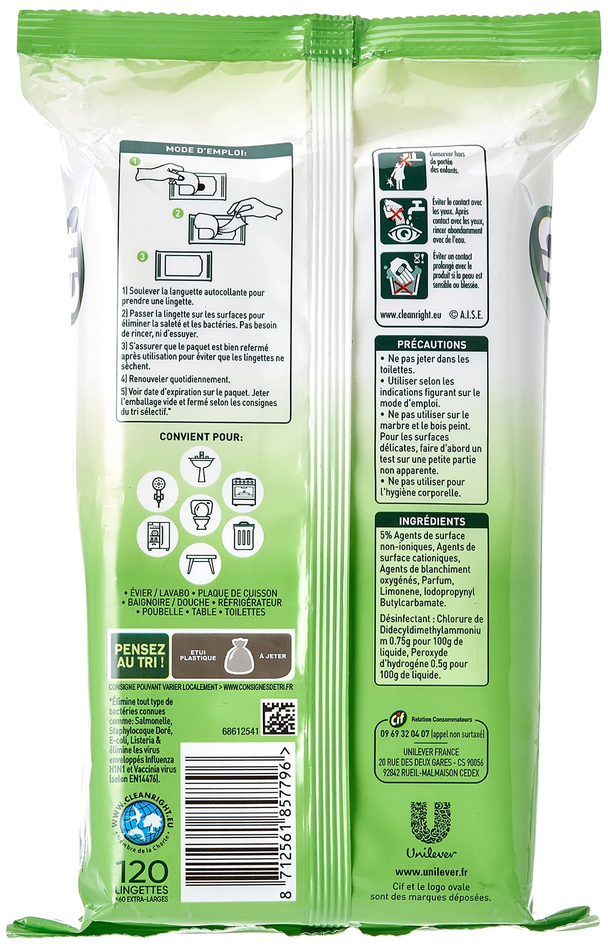 CIF Multi Proposito salviette antibatteriche X 120