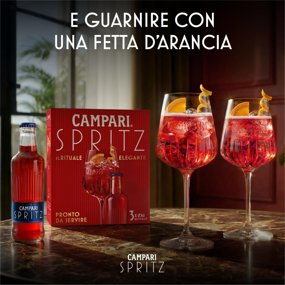 Campari Spritz - Aperitivo Alcolico Pronto da Servire, 3 Bottigliette x 17.5 cl, 10,5% Vol
