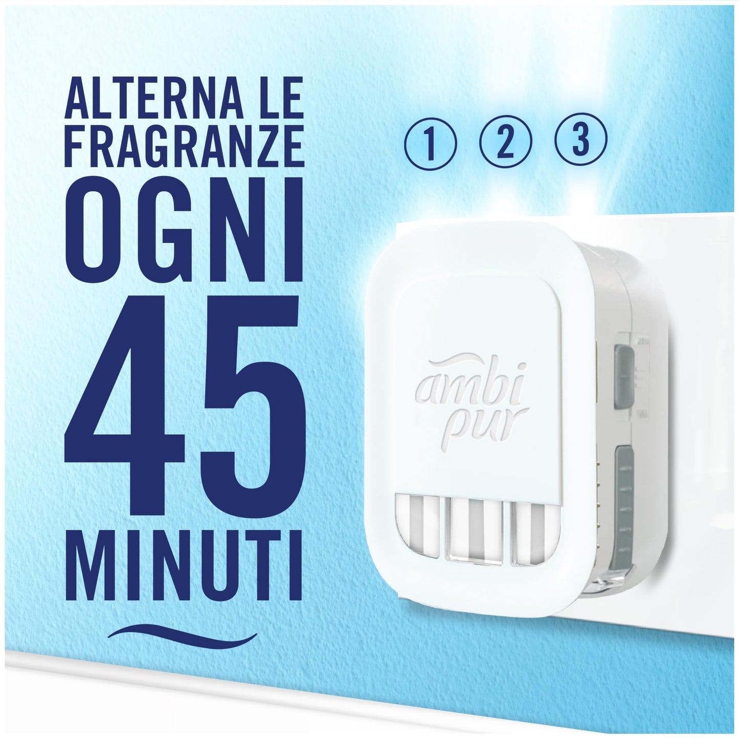 Ambi Pur 3Volution Profumatore per Ambienti, 4 Ricariche per Diffurore Elettrico, Fragranza Nuvole Cotone, tecnologia Elimina Odori, Fino a 90 Giorni di Profumo per Ricarica