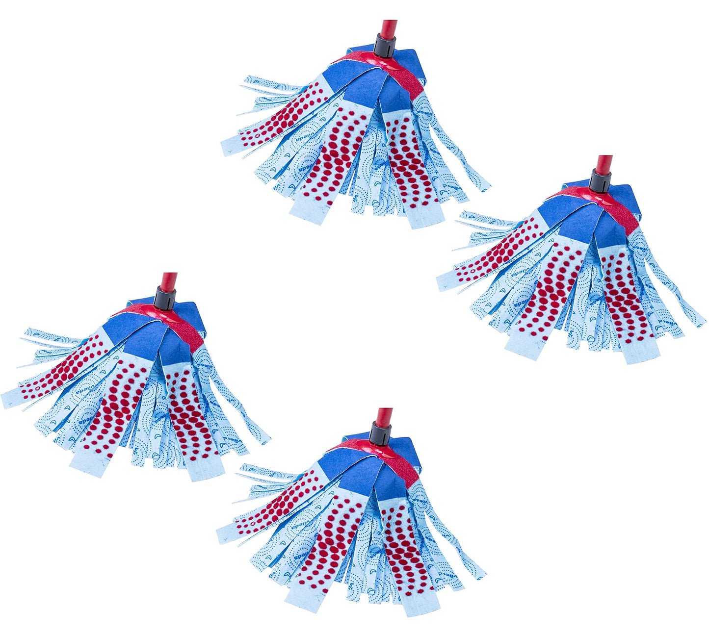Vileda, SuperMocio 3 Action, confezione da 4, testa di ricambio per mocio, in microfibra, blu