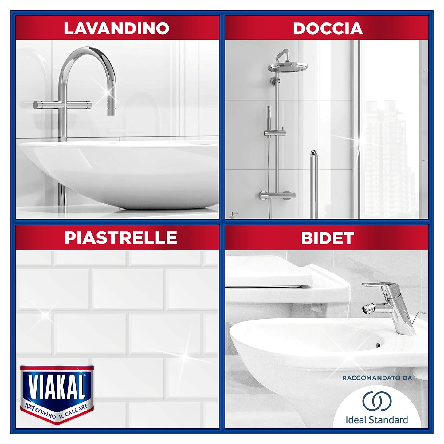 Viakal Anticalcare Detersivo Liquido Bagno, 2 x 630 ml, con Tecnologia Anti-goccia, per un Bagno Pulito e Profumato, 100% di Plastica Riciclata