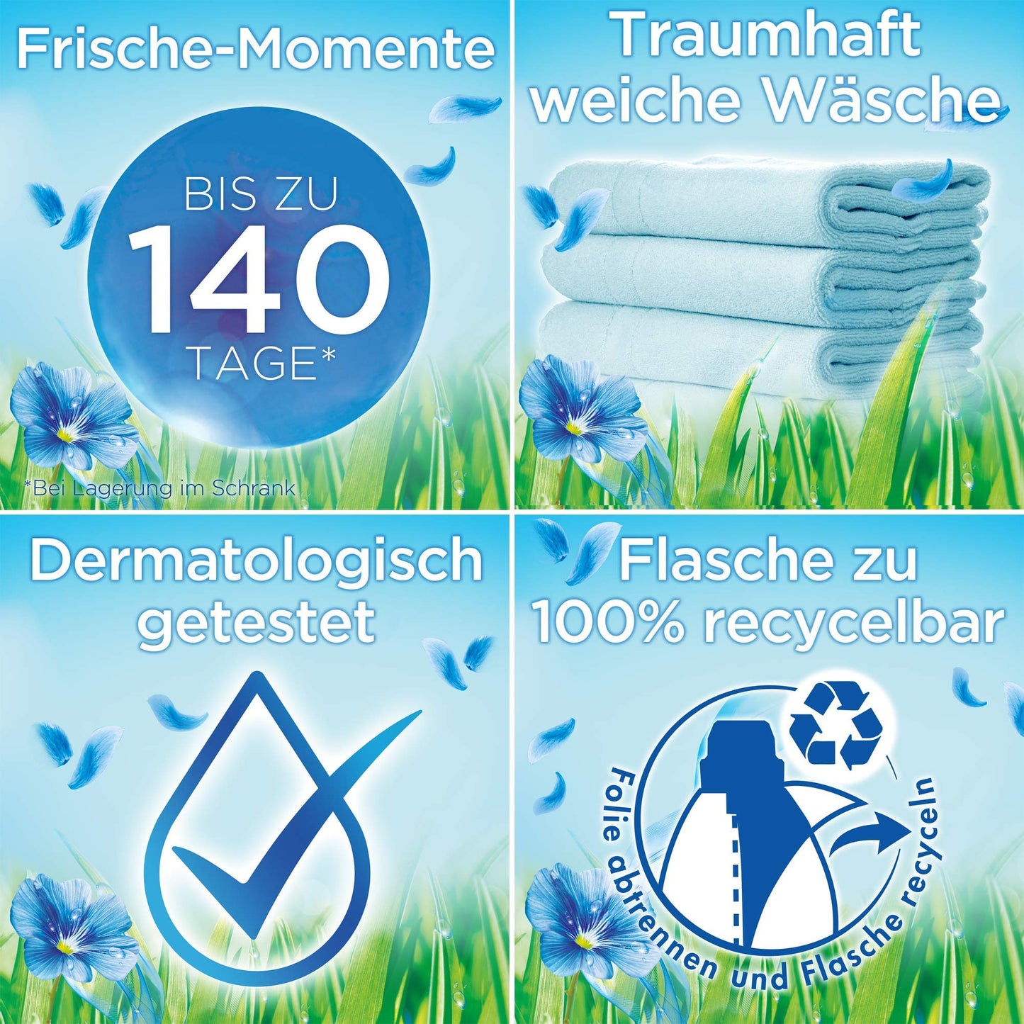 Vernel Ammorbidente per mattina fresca (6 x 72 lavaggi), profumo per bucato per 24 ore e 7 giorni, freschezza duratura con tecnologia esclusiva profumata, bottiglia riciclabile