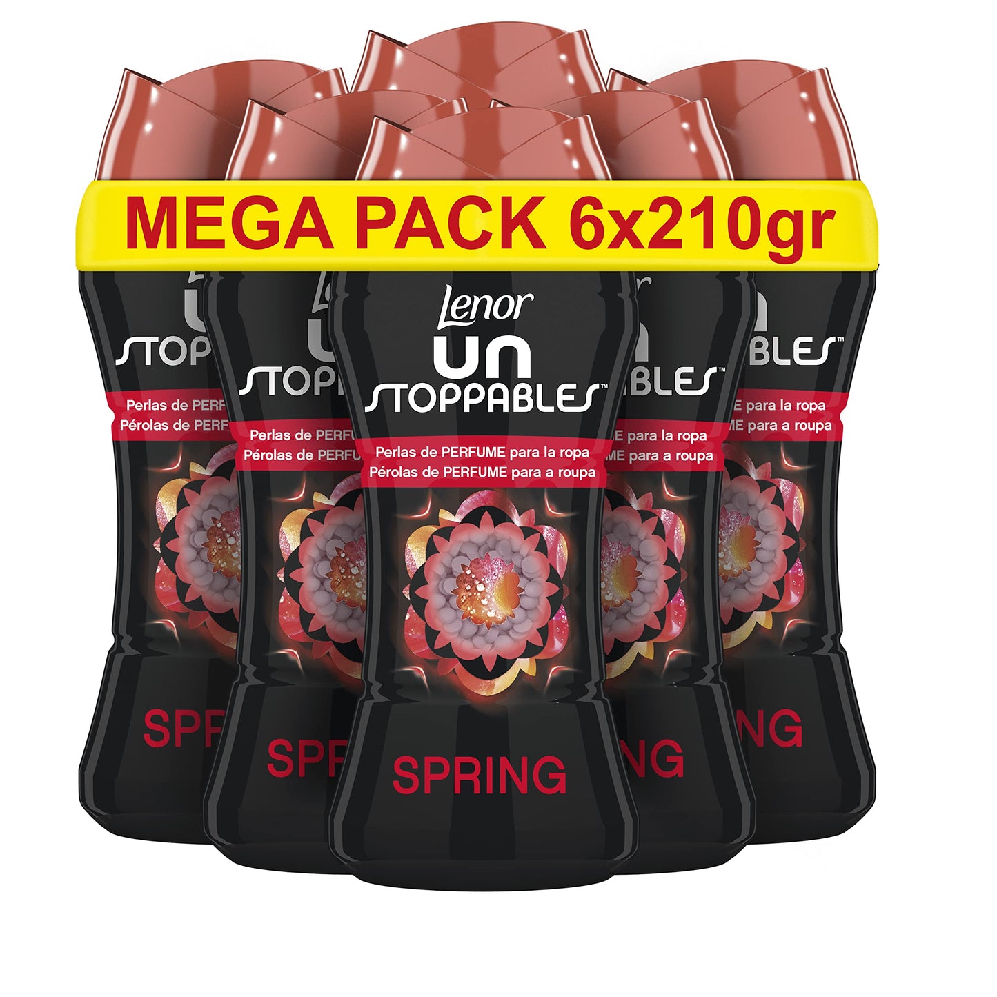 LENOR, Unstoppable - Perle di profumo per abbigliamento, 90 lavaggi, fragranza primaverile, 1 pezzo (confezione da 6)