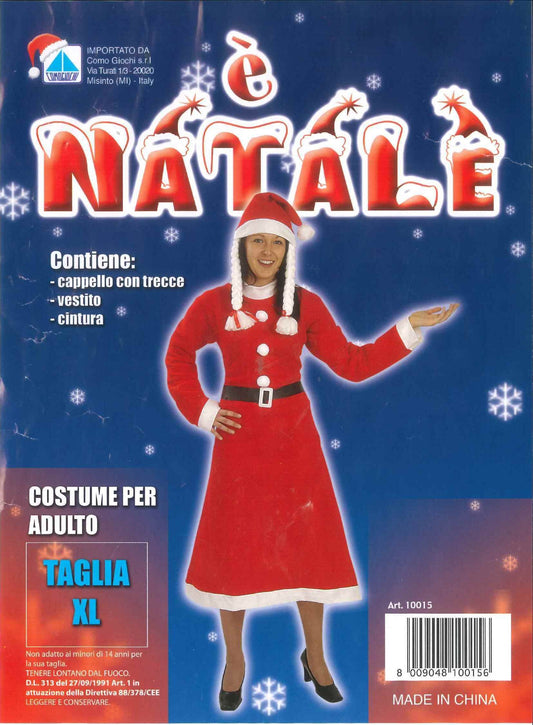 tRAVESTIMENTO BABBO NATALE FEMMINILE GONNA LUNGA TG XL