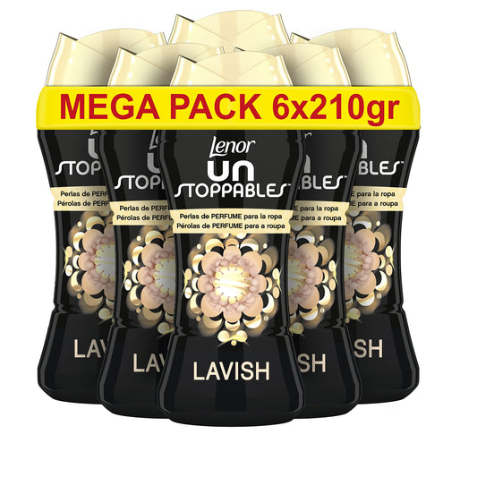 Lenor UNstoppables Perle di profumo per i vestiti, 90 lavaggi (6 x 210 gr), fragranza Lavish