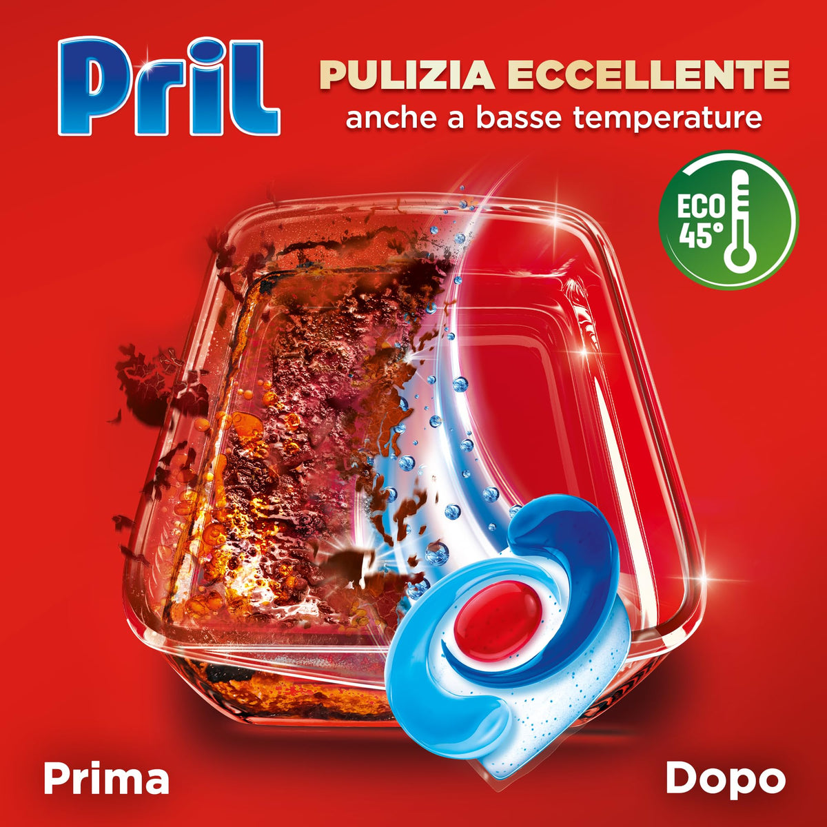 Pril Excellence 4in1 Caps, Detersivo Lavastoviglie in Caps a dissoluzione rapida, formato da 18 capsule