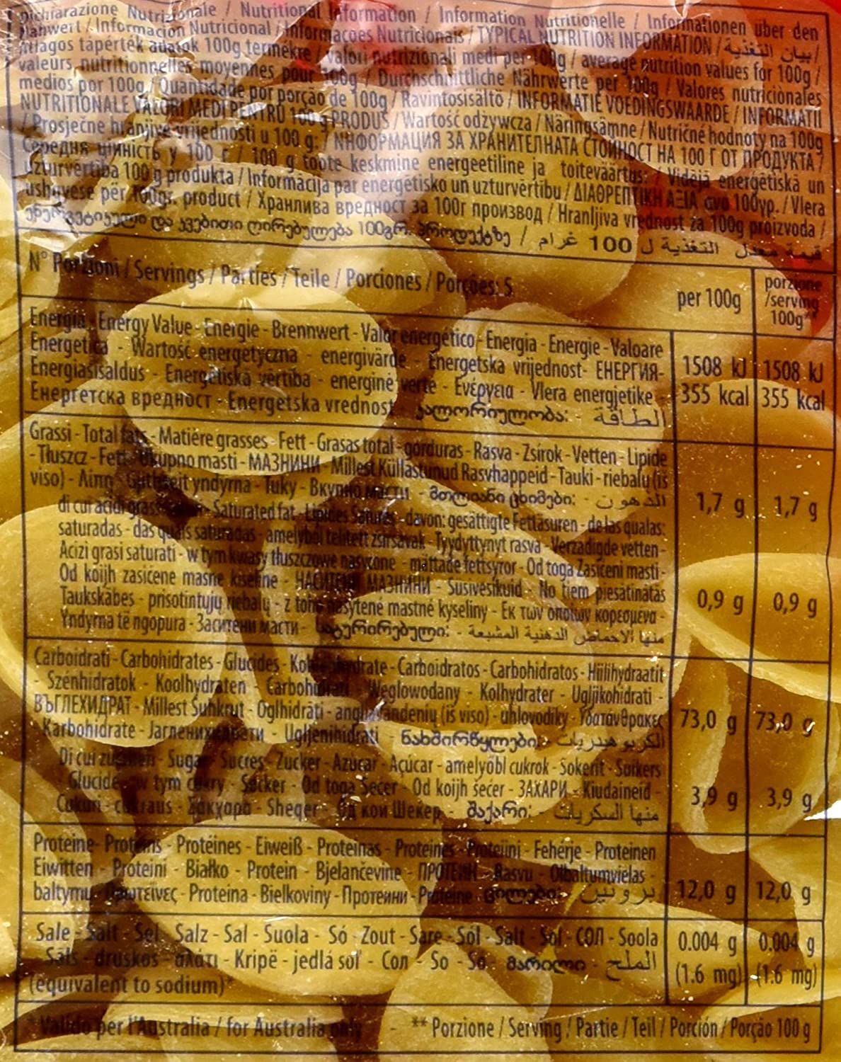 10 Pasta Divella 100% Italiana N ° 86/b Orecchiette 500 gr